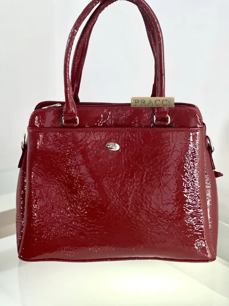 Bolso Rebeca Charol tamboreado Rojo