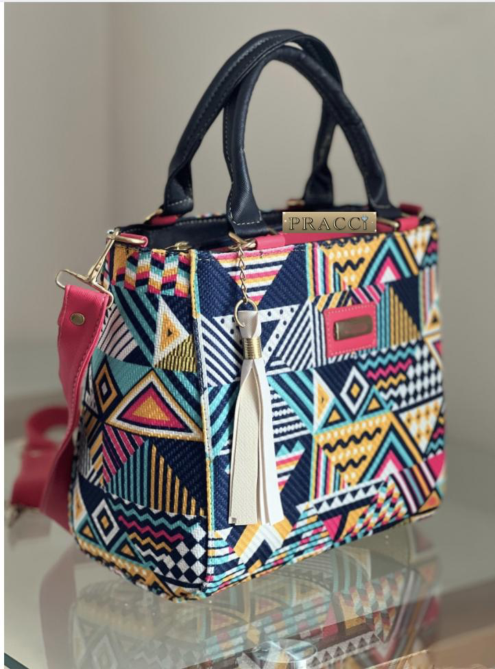 Bolso Isabel Estampado Multicolor Azul/Rosa