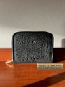 Monedero Chico Grabado floral Negro