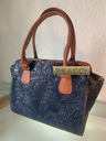 Bolso Laura Grabado floral Azul Marino