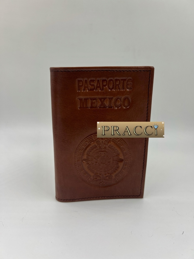 Porta pasaporte grabado Azteca