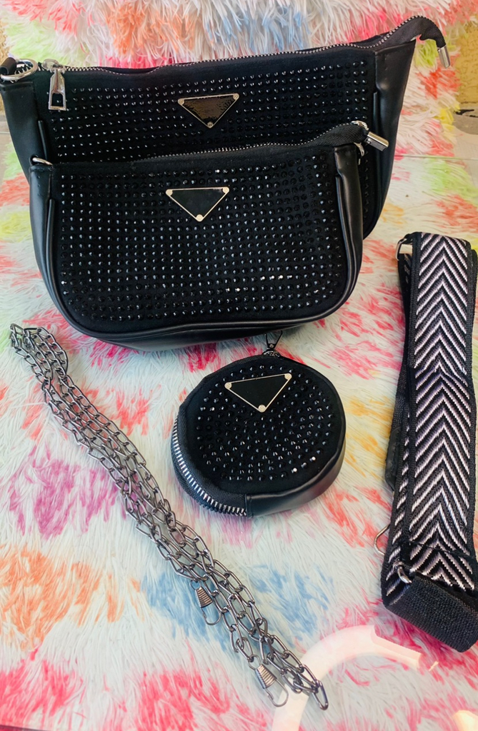Crossbody Triana Pedrería negro Negro