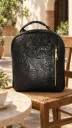 Mochila Fernanda Grabado floral Negro