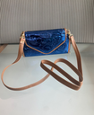 Cartera Gloria Grabado floral Azul