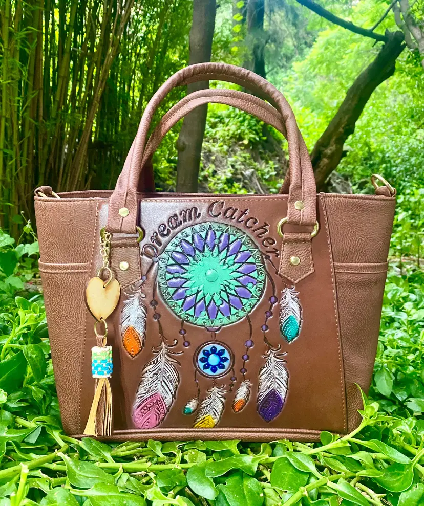 Bolso Jazmín Atrapasueños Aerógrafo Café