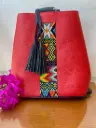 Mochilita Cuquis Arte Huichol Rojo