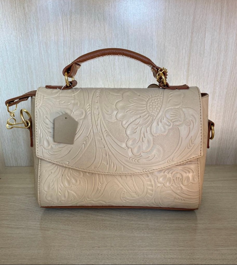 Crossbody Sofia Cincelado floral Beige