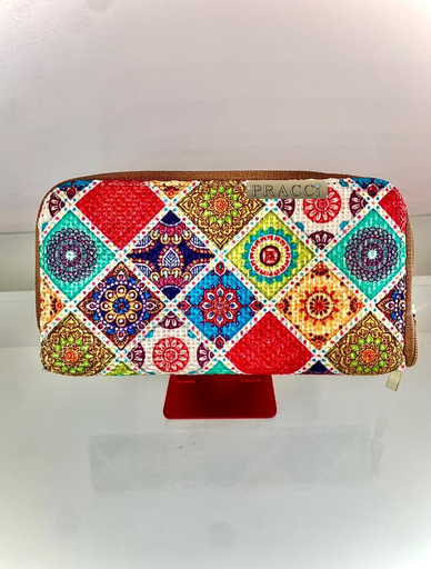 Cartera yute limon dos cierres