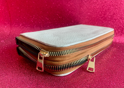 Cartera dos cierres blanca