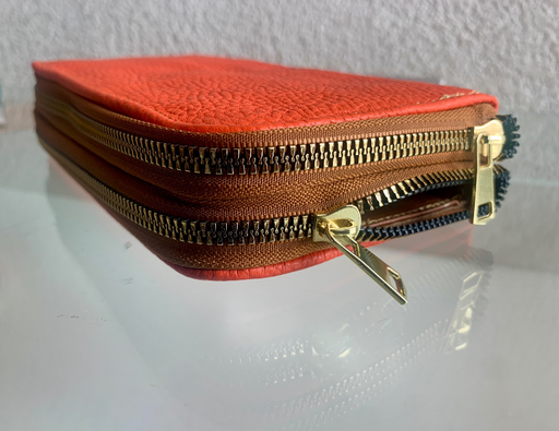 Cartera dos cierres naranja