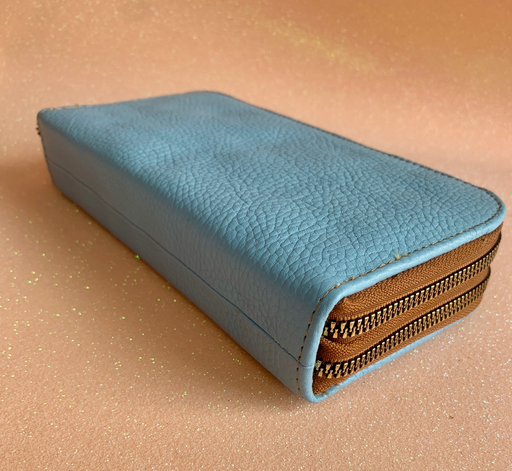 Cartera dos cierres azul